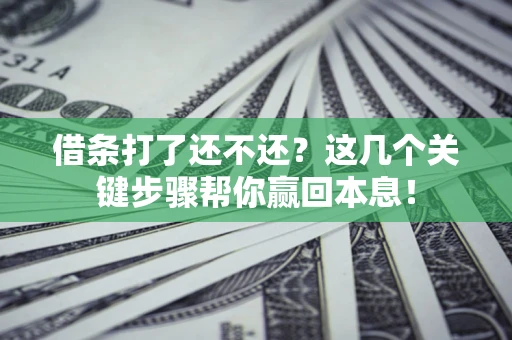 济南借条打了还不还？这几个关键步骤帮你赢回本息！
