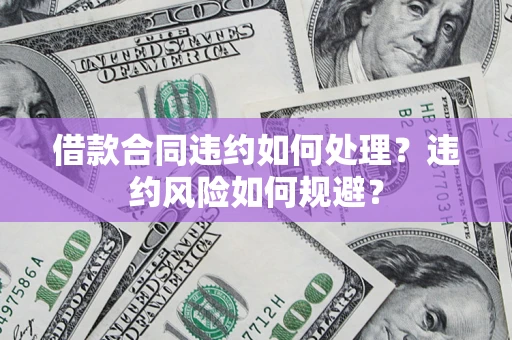 济南借款合同违约如何处理？违约风险如何规避？